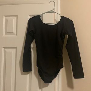 Long sleeve black dance leotard